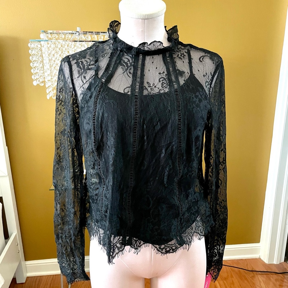 Black lace top. Size small